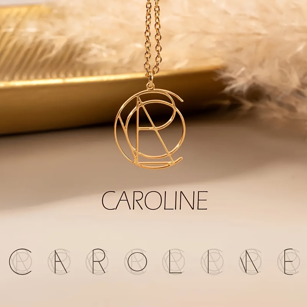 Goudkleurige naamketting met monogram