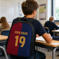 Gepersonaliseerde FC Barcelona rugzak in rood-blauw met eigen naam en rugnummer