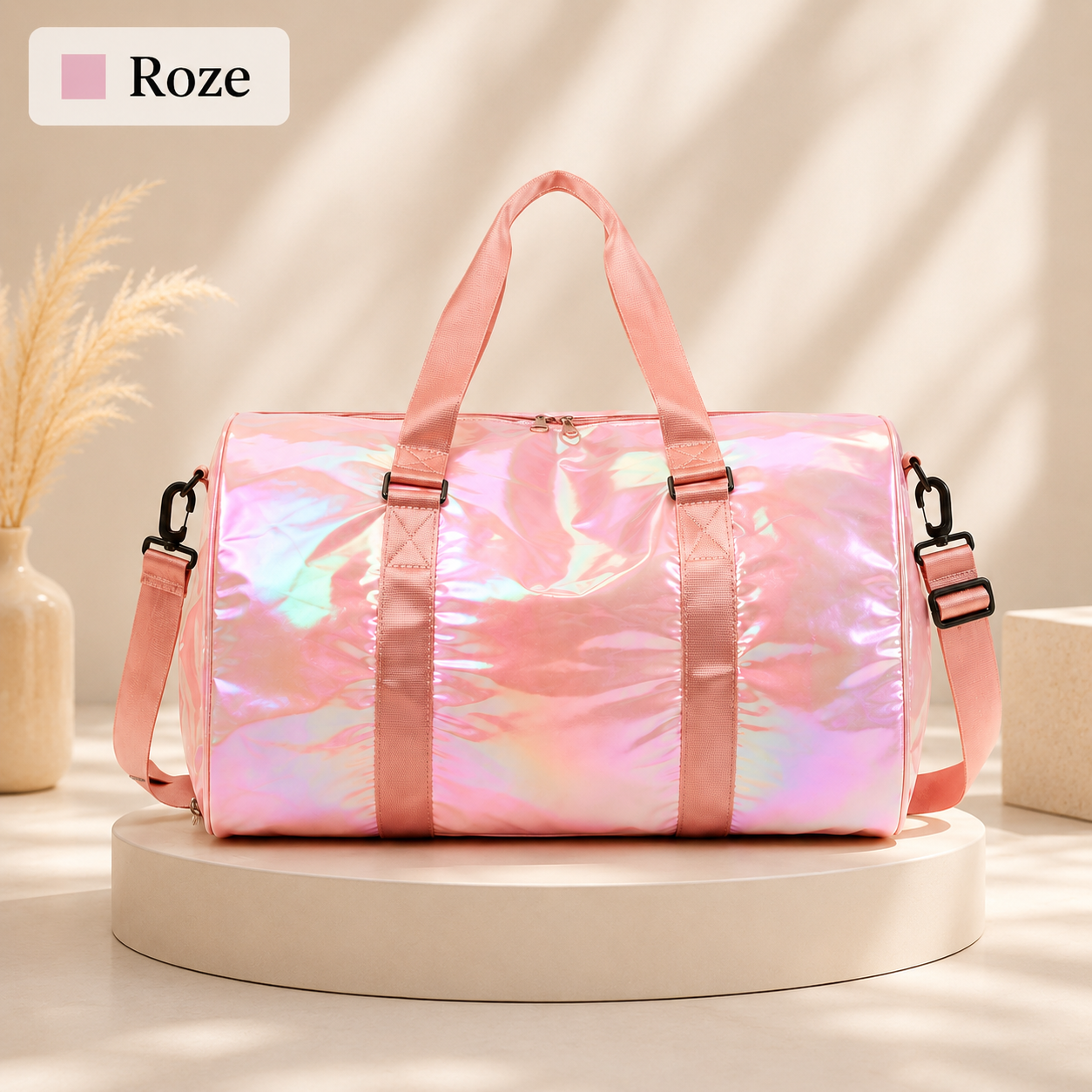 Gepersonaliseerde Parelmoer Metallic Reistas - Weekendtas