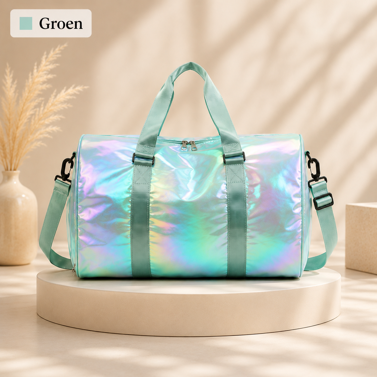 Gepersonaliseerde Parelmoer Metallic Reistas - Weekendtas