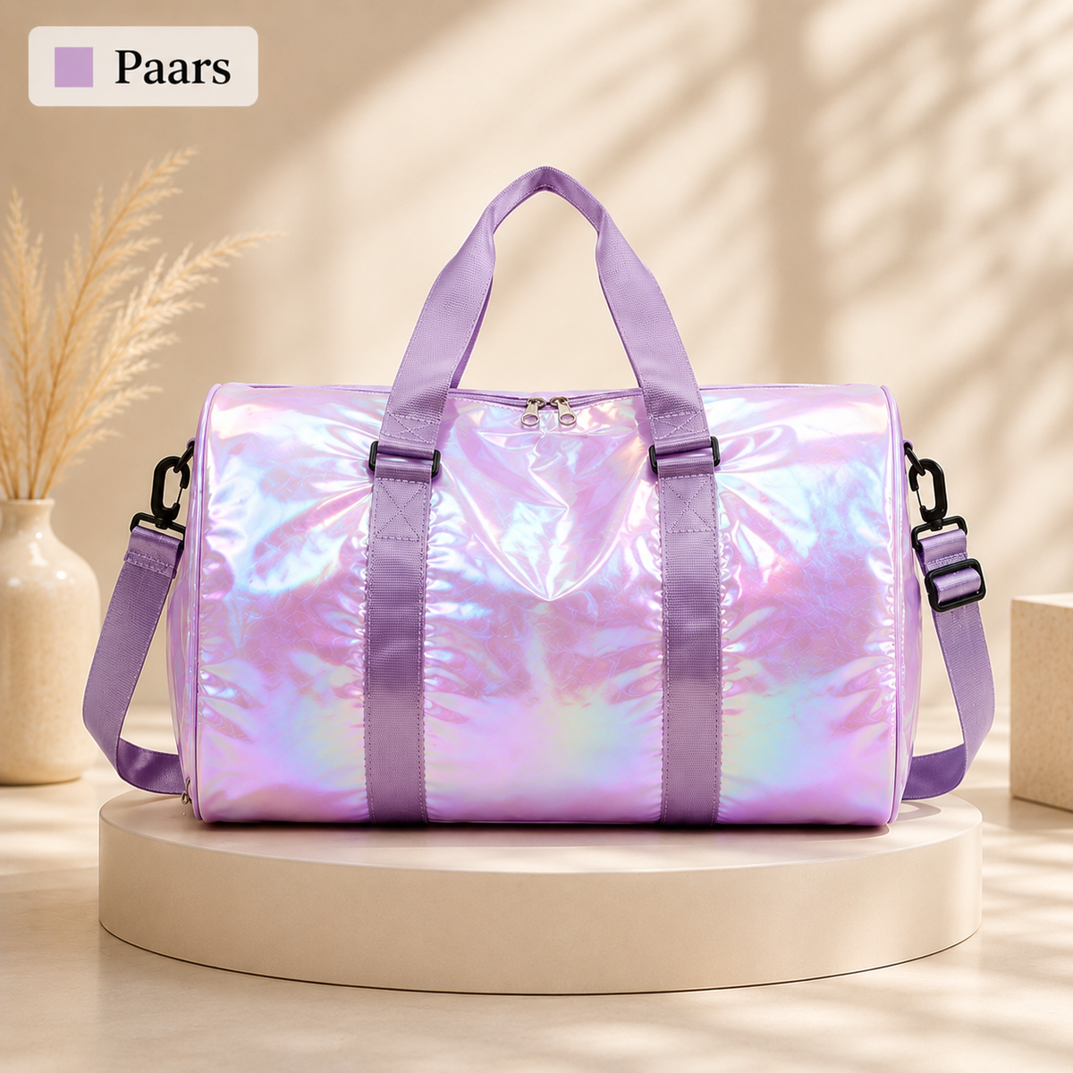 Gepersonaliseerde Parelmoer Metallic Reistas - Weekendtas