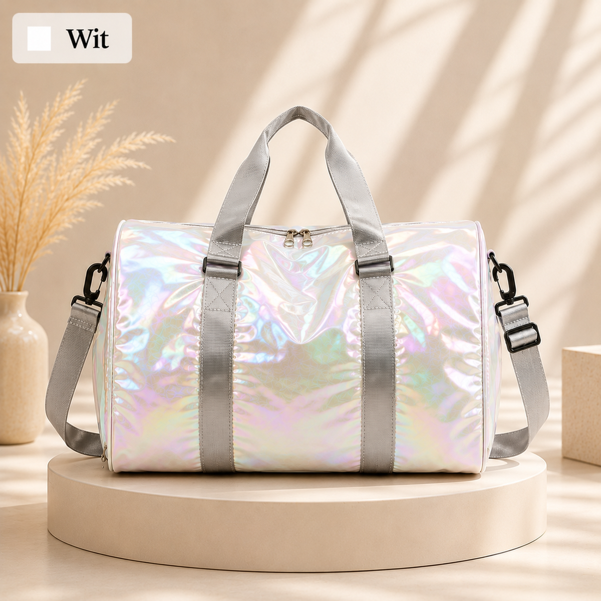 Gepersonaliseerde Parelmoer Metallic Reistas - Weekendtas