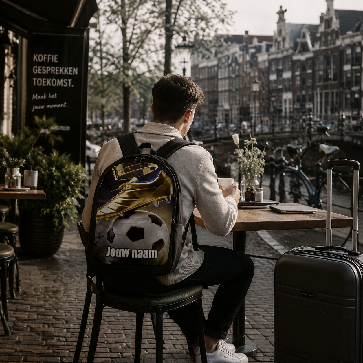 Gepersonaliseerde Gouden Voetbalschoen Rugzak