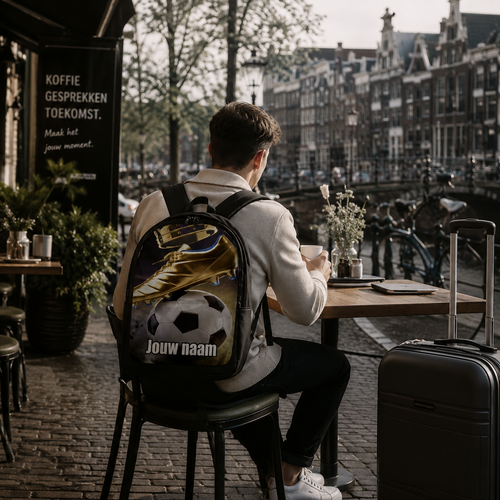 Gepersonaliseerde Gouden Voetbalschoen Rugzak